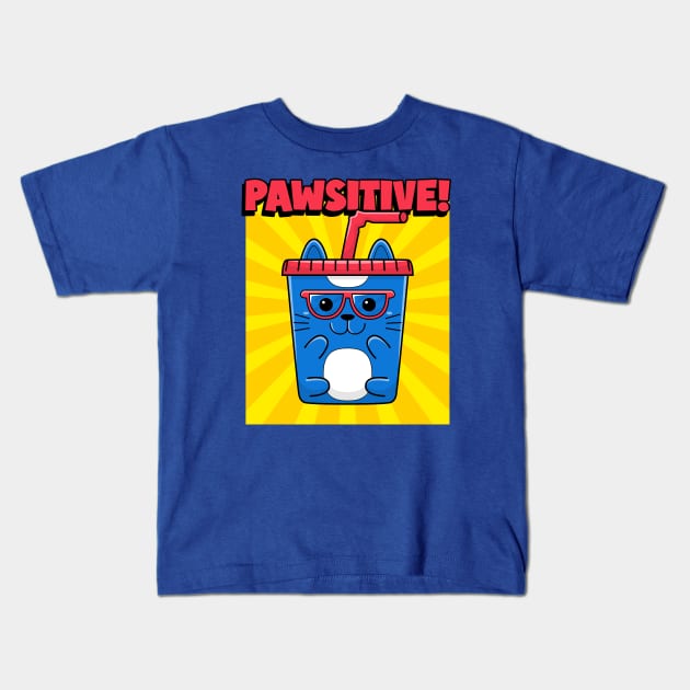 Pawsitive! Kids T-Shirt by ArtsyStone